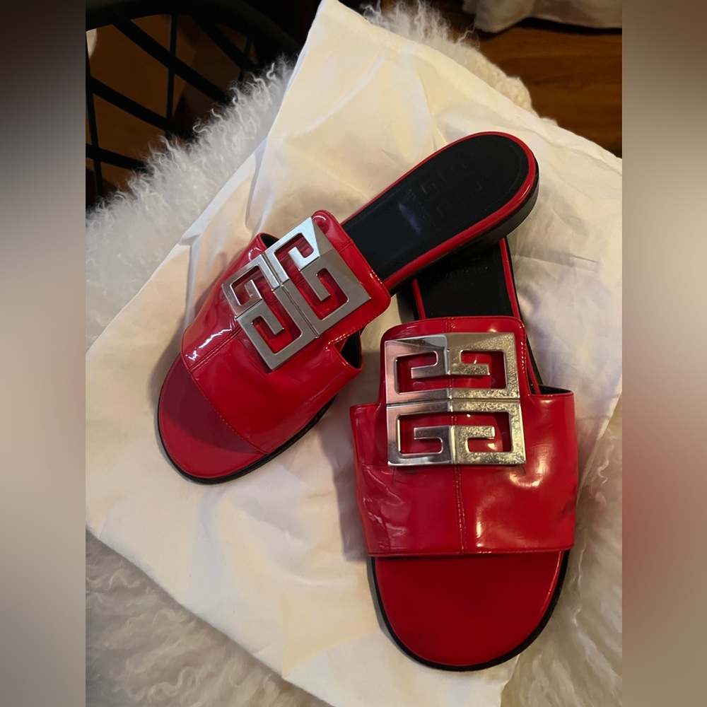 Givenchy Red Sandals with Silver Detail